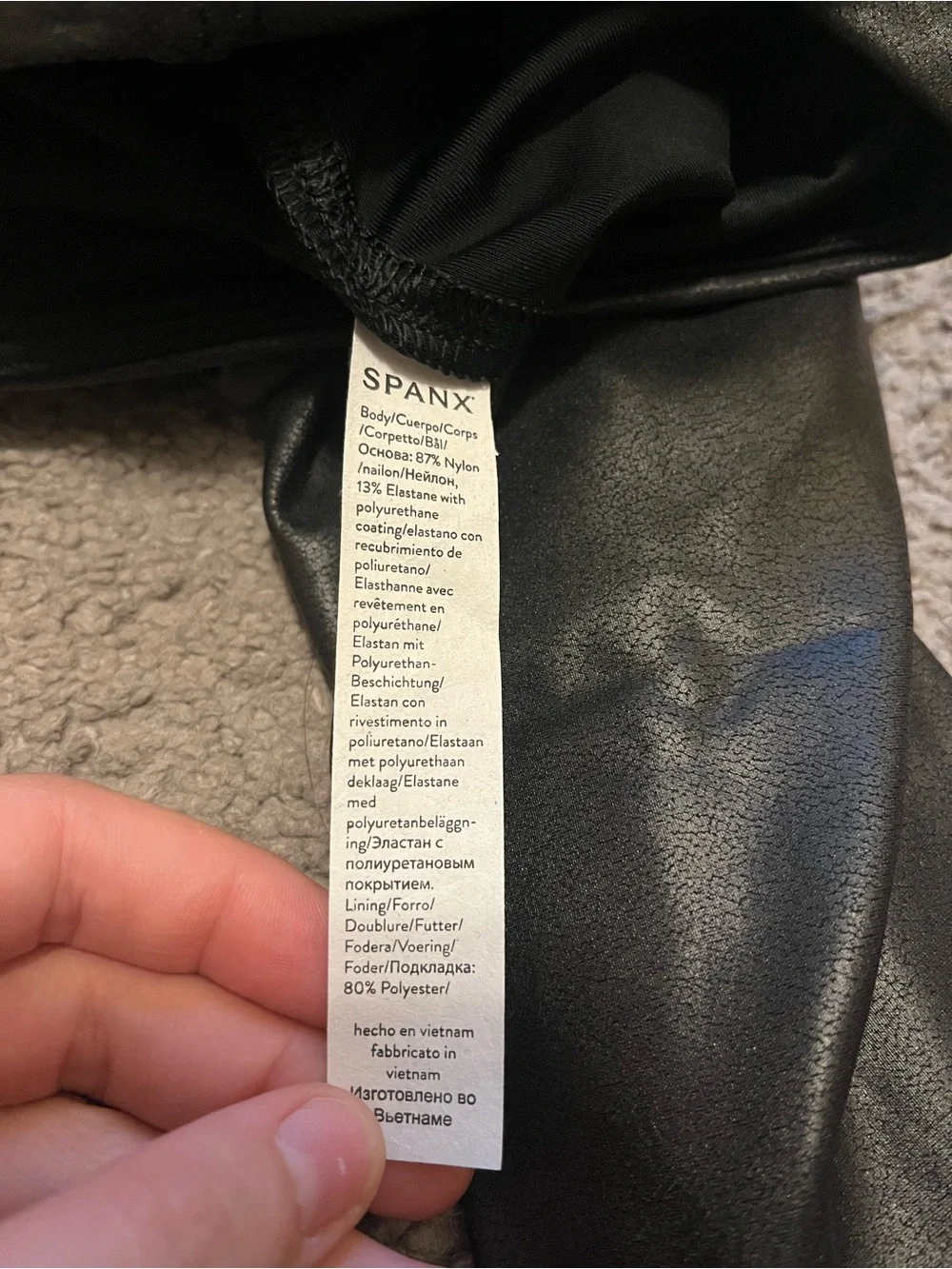 New Spanx Faux Black Leather Leggings Size XS